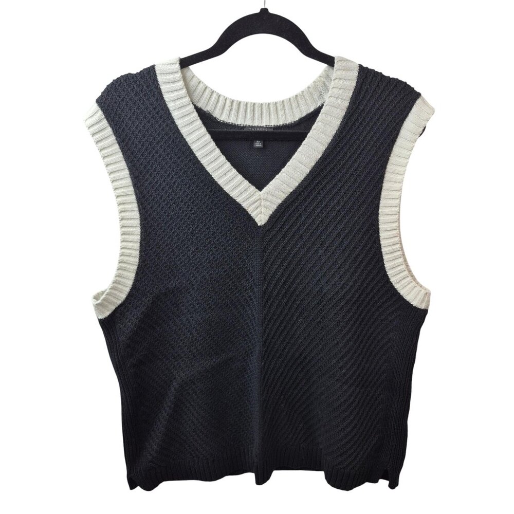 Talbots Vest Womens XLarge Petite Preppy V Neck Pullover Sweater Casual Capsule